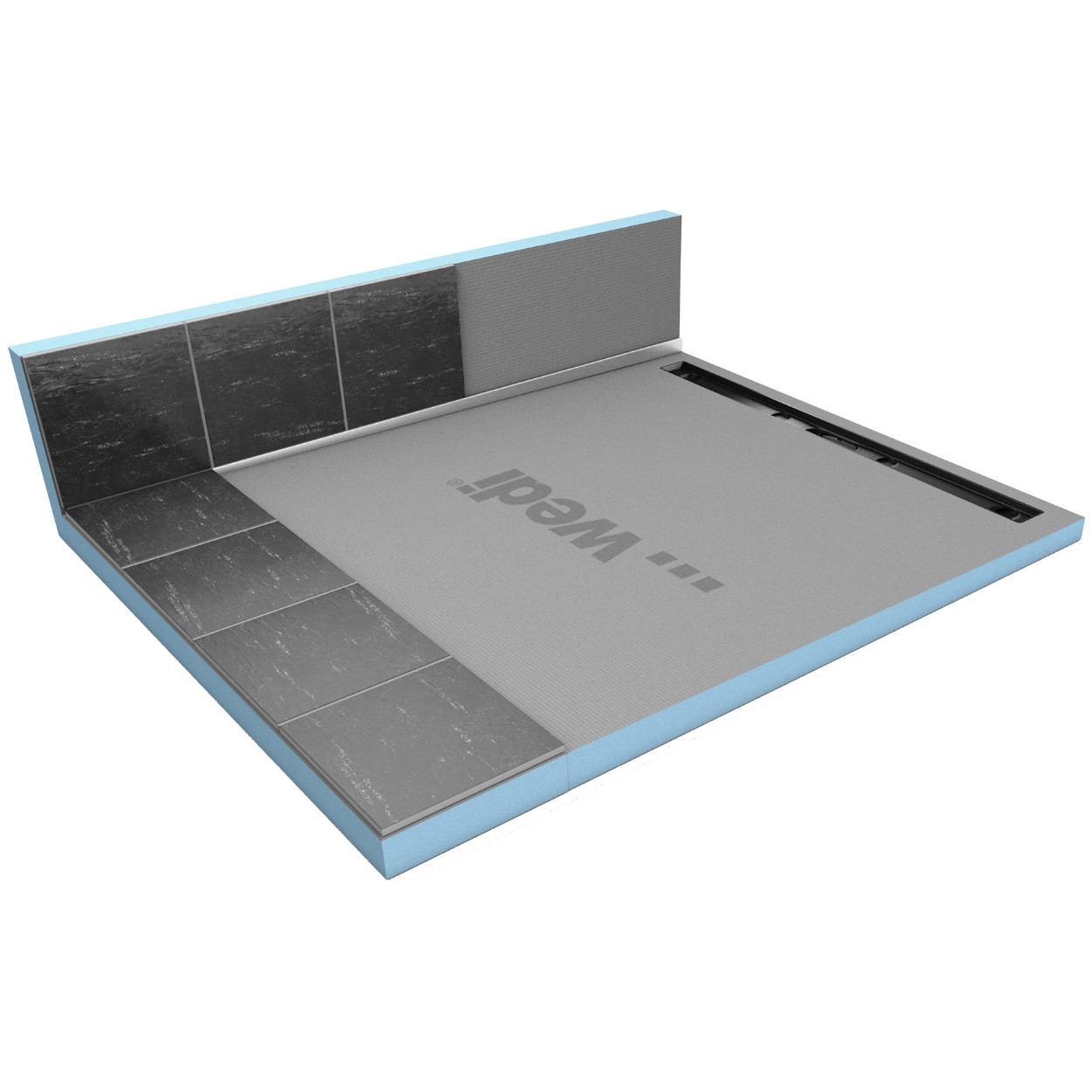 Wedi Fundo Riolito Neo / Plano Linea / Flex wall slope profile left