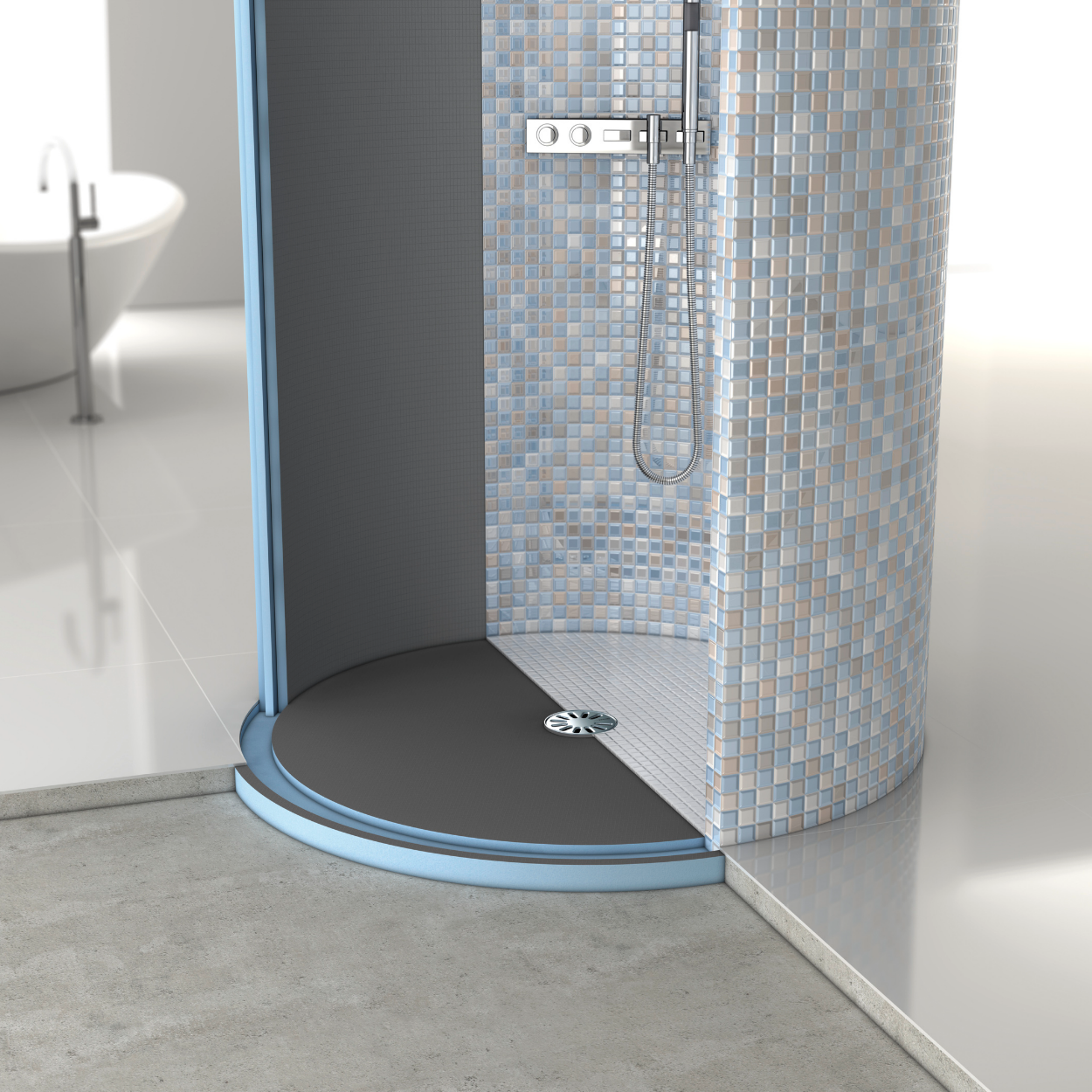 Wedi Fundo Trollo Libero Freestanding Walk-In Shower